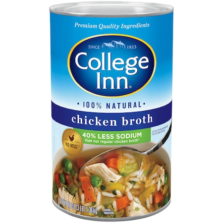 College Inn Chicken Broth Fat Free & Lower Sodium College Inn 48 oz. Cans, PK12 2001547
